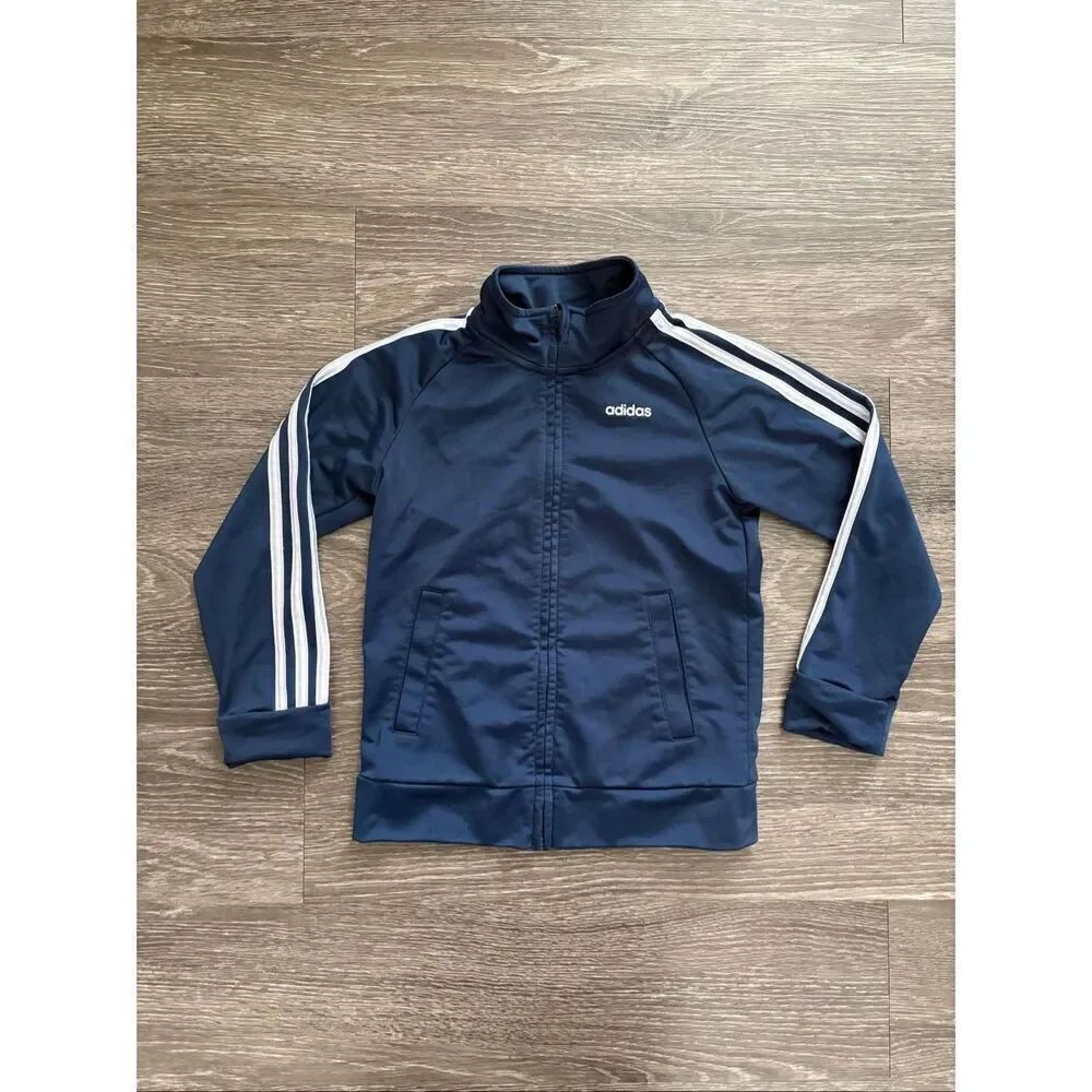 Adidas Full Zip Navy Blue Active/Casual Track Jacket Size 6T